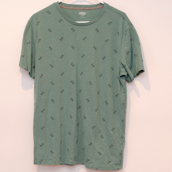 Old Navy Other - Old Navy Mens M Green SoftWashed Pelican Print Tee